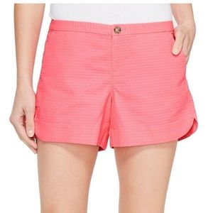 Lilly Pulitzer Preppy Beachy Pink Textured Adie 100% Cotton Shorts